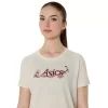 ASICS KURZARM-T-SHIRT MIT BLUMENSLOGAN FÜR DAMEN ASICS KURZARM-T-SHIRT MIT BLUMENSLOGAN FÜR DAMEN