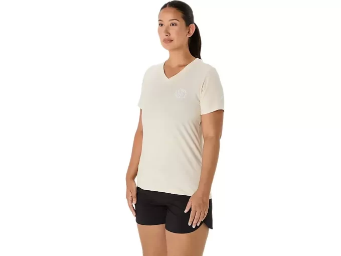 ASICS NATURE V-AUSSCHNITT KURZARM-T-SHIRT FÜR DAMEN ASICS NATURE V-AUSSCHNITT KURZARM-T-SHIRT FÜR DAMEN