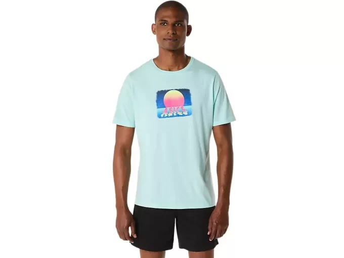 ASICS RETRO SUNSET KURZARM-T-SHIRT ASICS RETRO SUNSET KURZARM-T-SHIRT