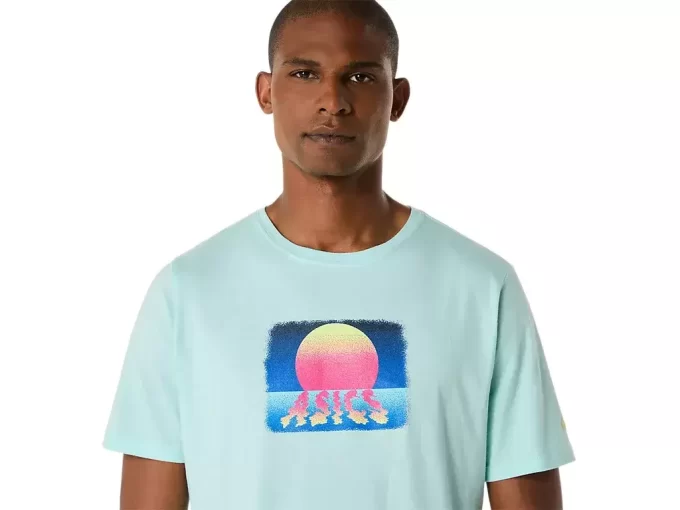 ASICS RETRO SUNSET KURZARM-T-SHIRT ASICS RETRO SUNSET KURZARM-T-SHIRT