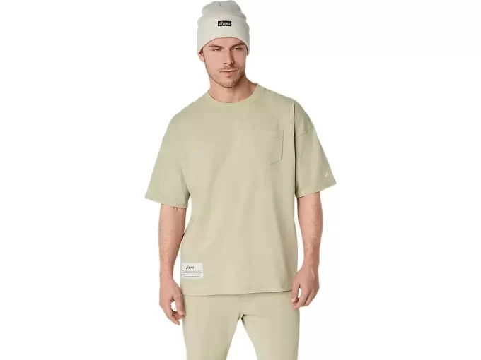 SCHWERES, LOCKERES T-SHIRT MIT TASCHEN SCHWERES, LOCKERES T-SHIRT MIT TASCHEN