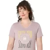 V-Ausschnitt mit Sonnenblumen-Slogan für Damen